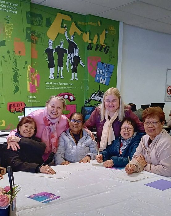 Volunteers at a community session